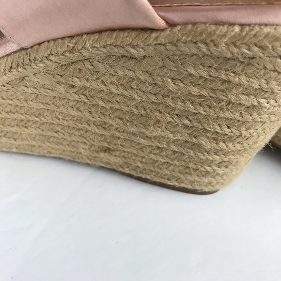 Steve Madden Woven Wedge Sandal Pink Satin Straps - Picture 10 of 16